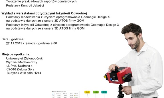 Skaner 3D ATOS w Kontroli Jakości i Inżynierii Odwrotnej – otwarte seminarium na Wydziale Mechanicznym