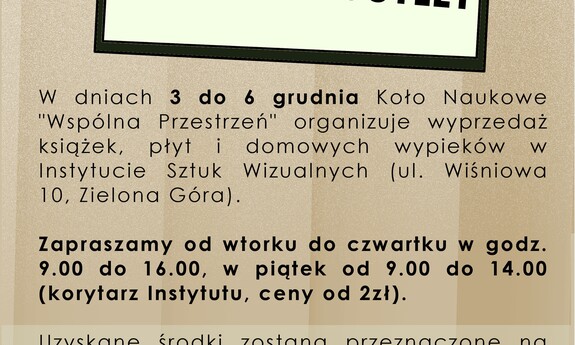 KSIĄŻKOWY OUTLET – pomóż stworzyć Ogród Sztuki na Wydziale Artystycznym